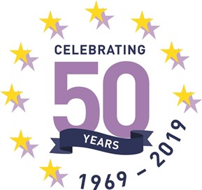 Russell 50 Year Logo